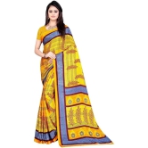 LEELAVATI - Yellow Crepe Saree With Blouse Piece ( Pack of 1 ) - Yellow