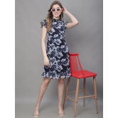 MINI & MING Floral Printed High Neck Georgette A-Line Dress