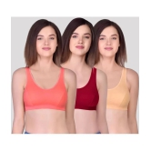 Kiran Enterprises Multicolor Cotton Non Padded Womens Shaping Bra ( Pack of 3 ) - None