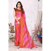 Rangita Women Leheria Printed Chiffon Saree with Blouse Piece - Pink - Pink