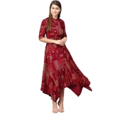 Juniper - Maroon Rayon Womens Gown ( Pack of 1 ) - None