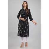 MAUKA - Black Rayon Womens Straight Kurti ( Pack of 1 ) - None