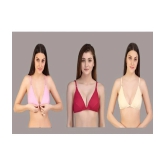 Desiprime - Multicolor Cotton Non Padded Womens T-Shirt Bra ( Pack of 3 ) - None