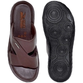 ASIAN Brown Mens Leather Slipper - None