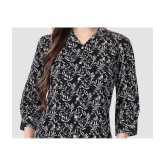 Meher Impex Crepe Printed Shirt Style Women's Kurti - Black ( Pack of 1 ) - None