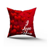 HOMETALES - Red Polyester Gifting Printed Cushion