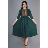 OFLINE SELCTION - Green Cotton Blend Women's Anarkali Kurti ( Pack of 1 ) - None