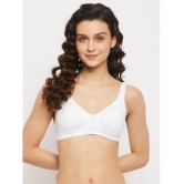 Clovia - White Cotton Non Padded Womens T-Shirt Bra ( Pack of 1 ) - None