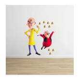 Decor Villa Samosa Motu Patlu PVC Multicolour Wall Sticker - Pack of 1