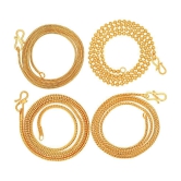 AanyaCentric Combo of 4 Gold Plated 28inches Long Fashion Chain - None