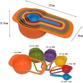 STORE77® 6Pcs Rainbow Colorful Measuring Cups and Spoons Set Includes:1/2Tbls, 1Tbls,1/4 Cup,1/3 Cup,1/2 Cup,1cup Capacity:250ml 125ml 85ml 60ml 15ml 7.5m Baking Measuring Cups Spoons (Random Color)