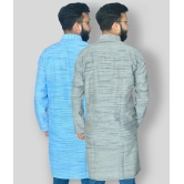 DESHBANDHU DBK - Multi Khadi Mens Kurta ( Pack of 2 ) - None