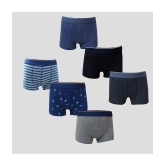 Ariel - Multicolor Cotton Boys Trunks ( Pack of 6 ) - None