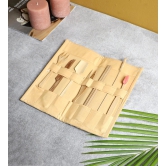 Bamboo Utility Set with Pouch. Includes Toothbrush, Straw, Cutlery and Cleaner