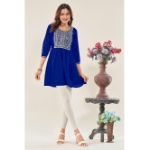 Glomee - Blue Viscose Women''s Tunic ( Pack of 1 ) - None