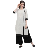 Antaran Cotton Striped Straight Women''s Kurti - White ( Pack of 1 ) - None