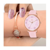 Septem Pink Leather Analog Womens Watch