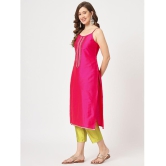 Pannkh Women''s Festive Embroidered Strappy Kurta With Constrasting Pants - None