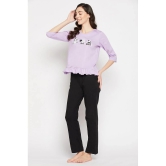 Clovia Purple Cotton Womens Nightwear Nightsuit Sets ( Pack of 1 ) - None