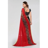 ANAND SAREES Georgette Printed Saree With Blouse Piece - Red ( Pack of 1 ) - Red