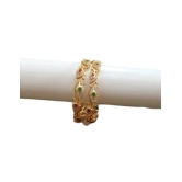 Gold Plated Leaf Design Bangle Set (pack of 2)