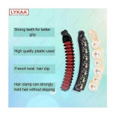 Lykaa Pearl Banana Clip Clutchers Acrylic Hair Barrettes Korean Hair Claw Clip for Women - 3Pcs - Multi