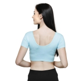 Vami Women's Cotton Stretchable Readymade Blouses- Aquamarine S