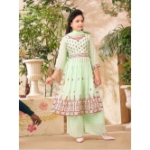 Aarika Sea Green Georgette Girls Kurta and Sharara Set ( Pack of 1 ) - None