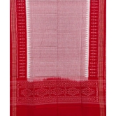 Gray Red Sambalpuri Handwoven Single Ikat Cotton Dupatta