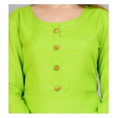 Smien - Lime Green Rayon Womens Anarkali Kurti ( Pack of 1 ) - None