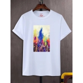 NITYANAND CREATIONS Round Neck White Holi T-Shirt for MEN-HOLI-T-SHIRT-11572-S