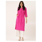 Divena - Pink Cotton Women''s Straight Kurti - 4XL