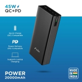 20000 mAh Metal 45W QC+PD Power Bank-Black