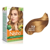 Nisha Creme Hair Color Combo Pack 7.3 Honey Blonde (120g Box & 40g Pouch), Permanent Hair Colour for Women & Men