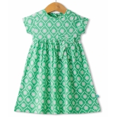 Juscubs Green Cotton Baby Girl Dress ( Pack of 1 ) - None