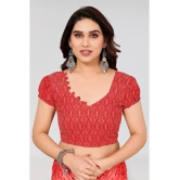 Kashvi Sarees Georgette Printed Saree With Blouse Piece - Red ( Pack of 1 ) - Red