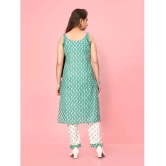 Aarika Sea Green Cotton Girls Kurti ( Pack of 1 ) - None