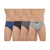 Pack of 4 Dollar Bigboss Assorted Solid Cotton Blend Men Brief - S