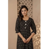 Kapadia Rayon Printed Anarkali Womens Kurti - Black ( Pack of 1 ) - None