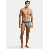 Jockey US17 Men Super Combed Cotton Rib Solid Brief - Aegean Blue - None