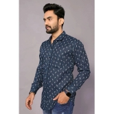 Anand Cotton Blend Regular Fit Printed Full Sleeves Mens Casual Shirt - Blue ( Pack of 1 ) - None