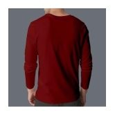 Supersquad Cotton Regular Fit Solid Full Sleeves Mens T-Shirt - Maroon ( Pack of 1 ) - None