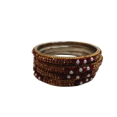 Bridal Chura Set of 4 Bangles in Red and White