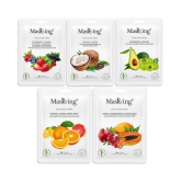 Masking Bamboo Strwberry Coffee Goseberry Orange Papaya Face Sheet Mask 100 ml Pack of 5