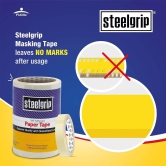 Pidilite Steelgrip Self Adhesive Paper Tape Masking Tape Easy Tear Tape Best for Carpenter, Labelling, Painting and leaves no residue, marks after a peel