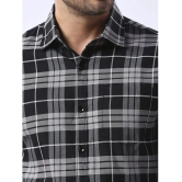 HJ HASASI 100% Cotton Slim Fit Checks Full Sleeves Mens Casual Shirt - Black ( Pack of 1 ) - None