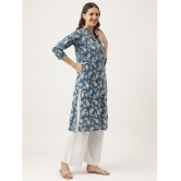 Divena - Blue Cotton Womens Straight Kurti ( Pack of 1 ) - None