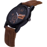 Septem Brown Leather Analog Mens Watch