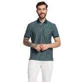 Octave Men Striped Polo Collar Pocket Cotton T-Shirt