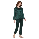 Smarty Pants Satin Nightsuit Sets - Green - L